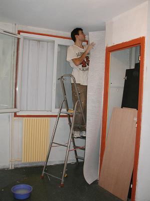 Pose de la fibre de verre